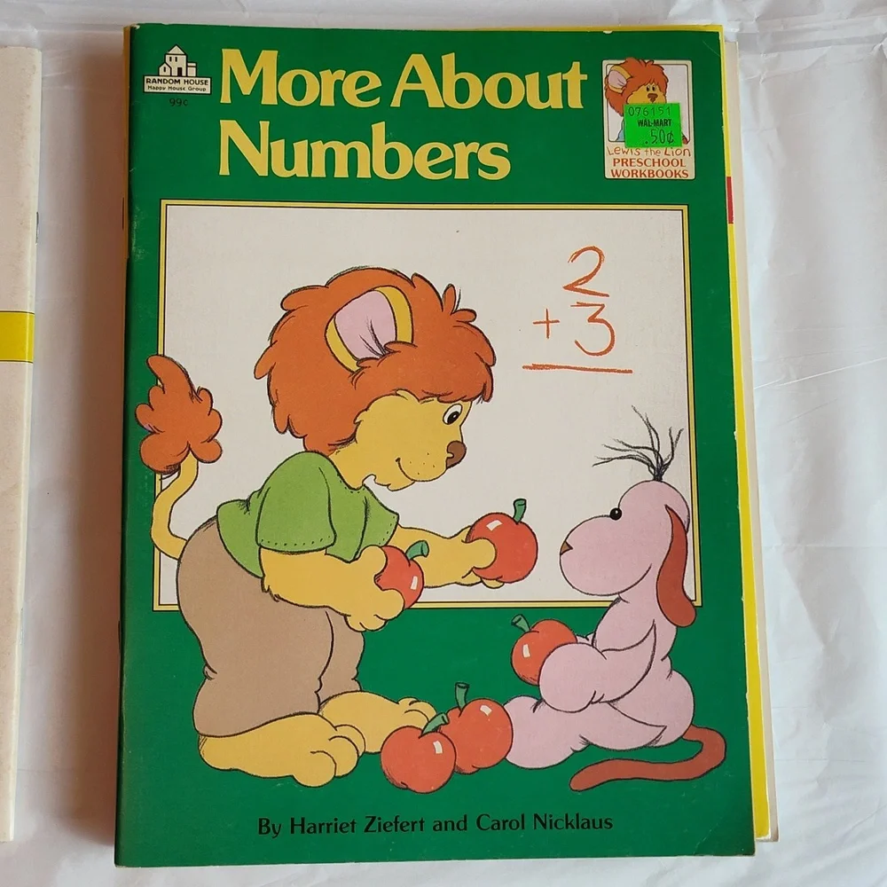 7 Vintage Pre-K Kindergarten & First Grade Educational Workbooks Coloring Books